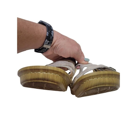 Alegria Venice Casual Slip On Gold Leather Wedge Sandals VEN-293 Womens EU37 US7 - Picture 5 of 10